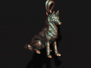 Siberian husky pendant 3D Print Model