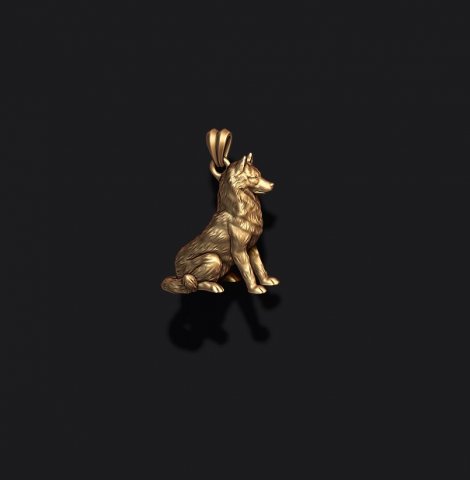 Siberian husky pendant 3Dプリントモデル .c4d .max .obj .3ds .fbx .stl .blend 