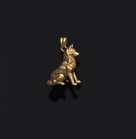 Siberian husky pendant 3D Print Model .c4d .max .obj .3ds .fbx .stl .blend