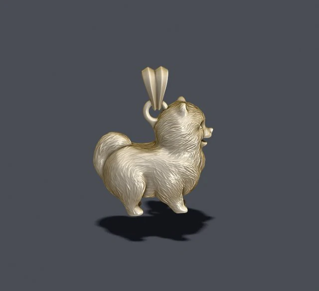 Pomeranian spitz pendant 3D Print Model .c4d .max .obj .3ds .fbx .stl .blend