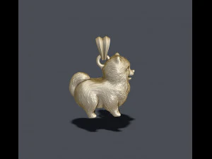 ポメラニアン スピッツ ペンダント 3Dプリントモデル