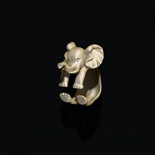 Baby elephant ring Modello di stampa 3D .c4d .max .obj .3ds .fbx .stl .blend 