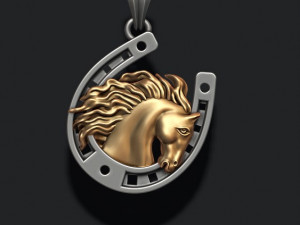 Horse with horseshoe pendant Model do druku 3D