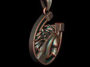 Horse with horseshoe pendant Model do druku 3D