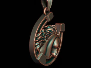 Horse with horseshoe pendant 3D Print Model