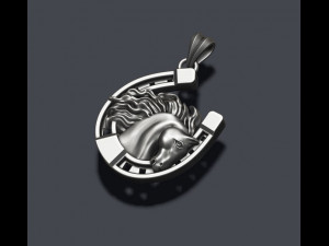 Horse with horseshoe pendant Model do druku 3D