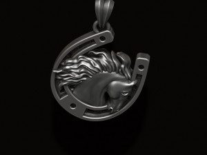 Horse with horseshoe pendant Model do druku 3D