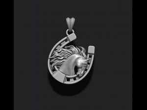 Horse with horseshoe pendant Model do druku 3D