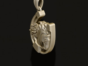 Horse with horseshoe pendant Model do druku 3D