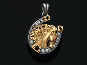 Horse with horseshoe pendant gems 3D प्रिंट मॉडल