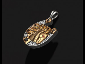 Horse with horseshoe pendant gems 3D प्रिंट मॉडल