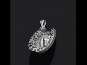 Horse with horseshoe pendant gems 3D प्रिंट मॉडल