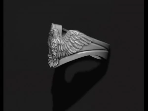 Перстень з орлом 3D Принт Модель