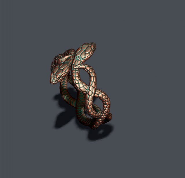 Snake ring Modello di stampa 3D .c4d .max .obj .3ds .fbx .stl .blend