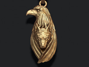 Eagle wolf pendant 3D Print Model