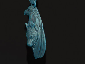 Eagle wolf pendant 3D 프린트 모델