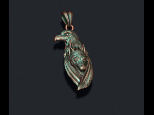 Eagle wolf pendant 3D 프린트 모델