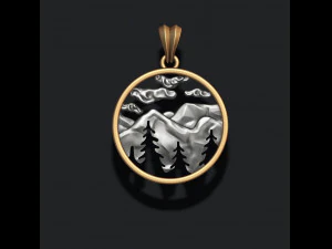 Mountains pendant 3D Print Model