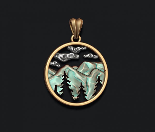 Mountains pendant Modelo de impresión 3D .c4d .max .obj .3ds .fbx .stl .blend 