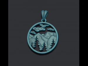 Mountains pendant 3D Print Model