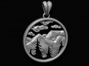 Mountains pendant 3D Print Model