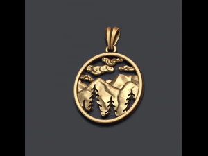 Mountains pendant 3D Print Model