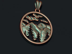 Mountains pendant 3D Print Model