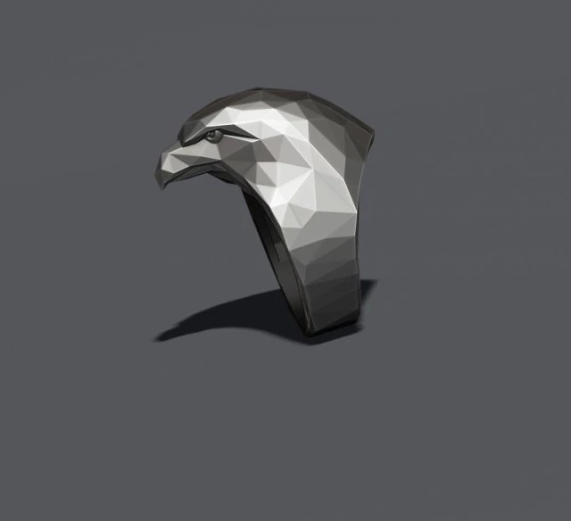 Eagle ring low poly 3D Print Model .c4d .max .obj .3ds .fbx .stl .blend 