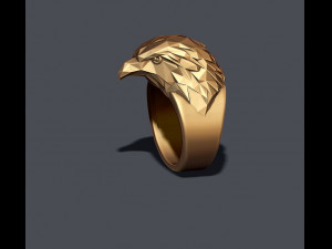 Eagle ring low poly v2 Model do druku 3D