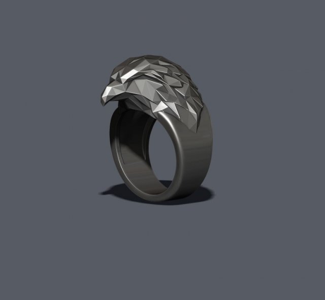 Eagle ring low poly v2 Model do druku 3D .c4d .max .obj .3ds .fbx .stl .blend 