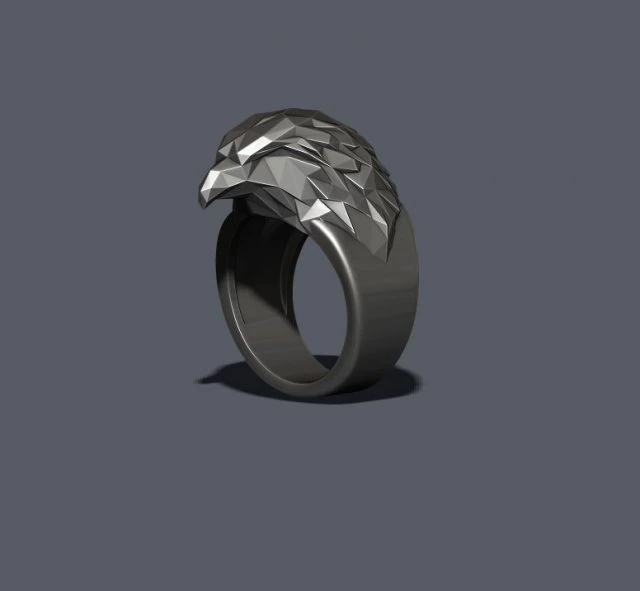 Eagle ring low poly v2 3D Print Model .c4d .max .obj .3ds .fbx .stl .blend 