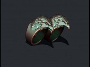 Eagle ring low poly v2 Model do druku 3D