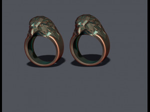 Eagle ring low poly v2 Model do druku 3D