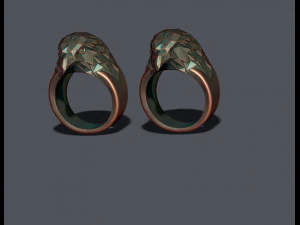 Eagle ring low poly v2 3D Print Model