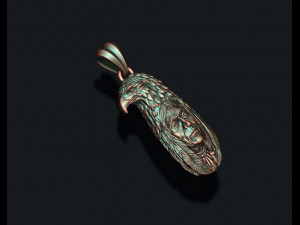 Indian native man with eagle pendant Modelo de Impressão 3D