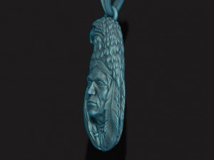 Indian native man with eagle pendant Modelo de Impressão 3D