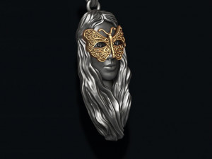 Butterfly and girl pendant Model do druku 3D