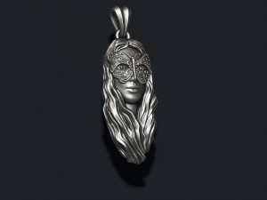 Butterfly and girl pendant 3D Print Model