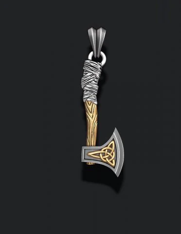 Viking axe 3D Print Model .c4d .max .obj .3ds .fbx .stl .blend 