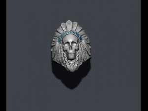 Native skull ring 3D Print Model
