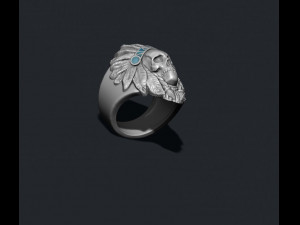 Native skull ring 3D Print Model