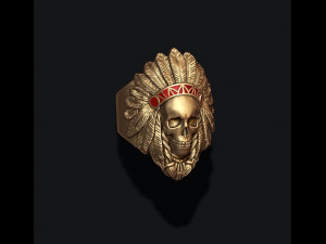 Native skull ring Model do druku 3D