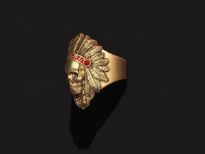 Native skull ring 3D Print Model