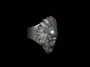 Native skull ring 3D Print Model