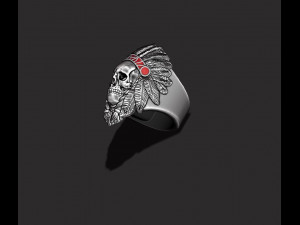 Native skull ring 3D Print Model