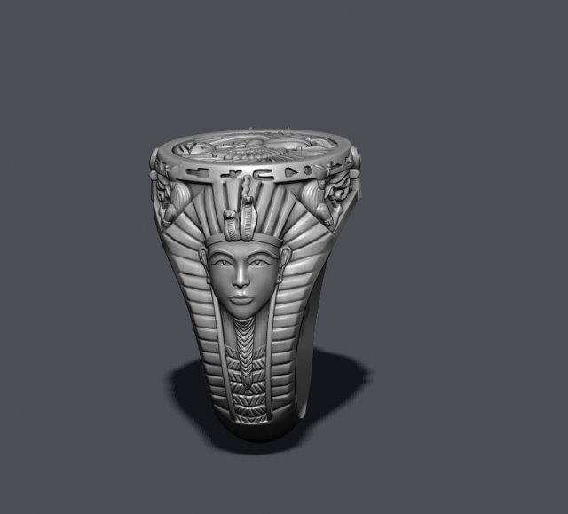 Egyptian pharaoh queen ring 3D Print Model .c4d .max .obj .3ds .fbx .stl .blend 