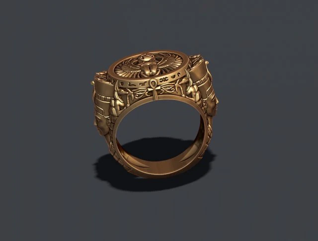Egyptian nefertiti ring 3D Print Model .c4d .max .obj .3ds .fbx .stl .blend 