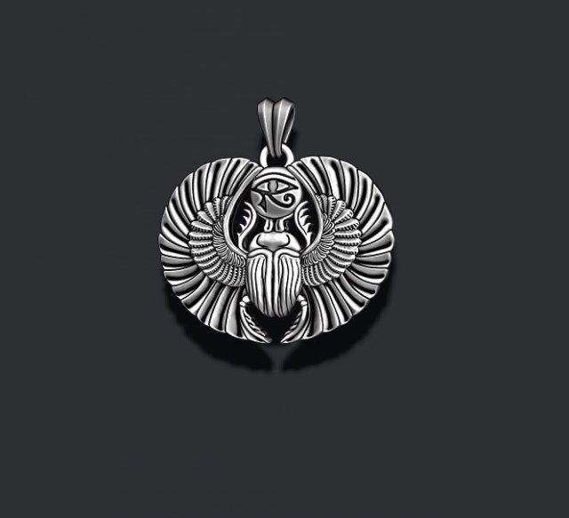 Egyptian scarab pendant 3D Print Model .c4d .max .obj .3ds .fbx .stl .blend 