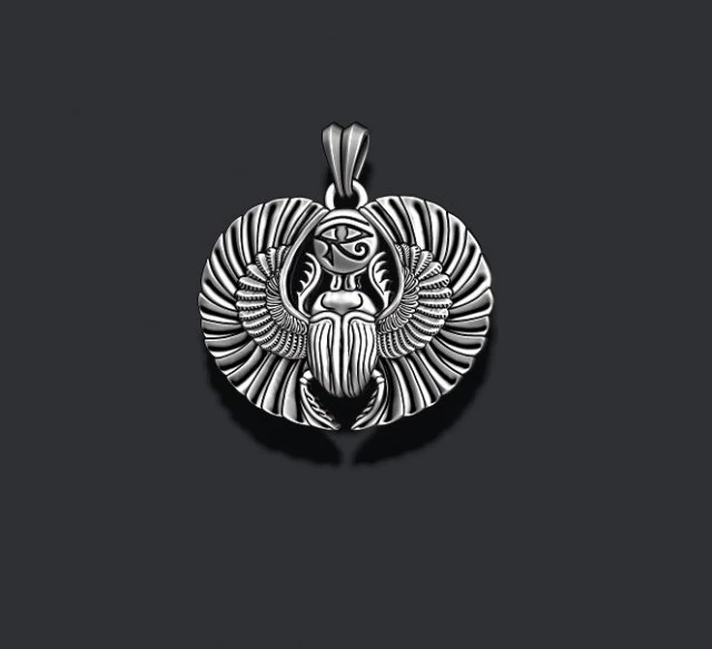 Egyptian scarab pendant 3D Print Model .c4d .max .obj .3ds .fbx .stl .blend 