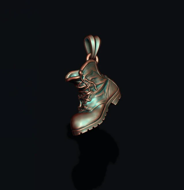 Old boot pendant 3D Print Model .c4d .max .obj .3ds .fbx .stl .blend 